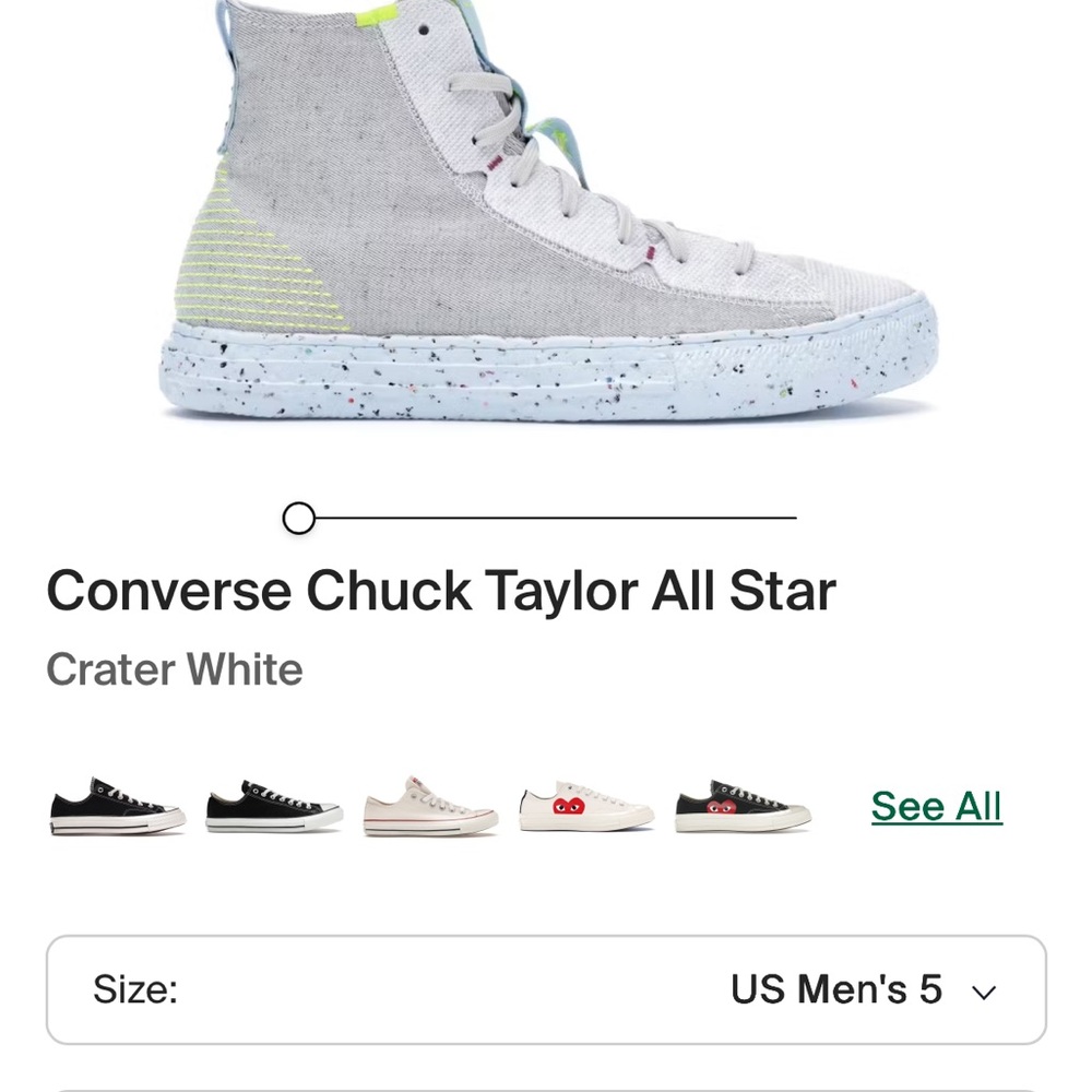 Converse High-Top Sneakers in Gray and White